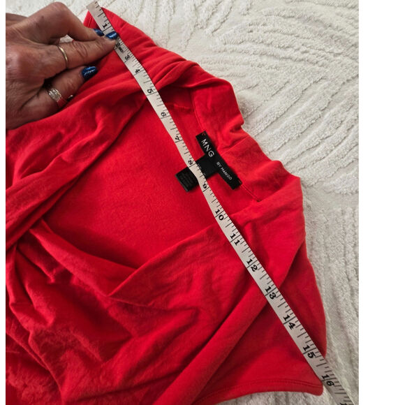 MNG by Mango EUC stretchy mini dress Small fire red orange - Picture 15 of 17